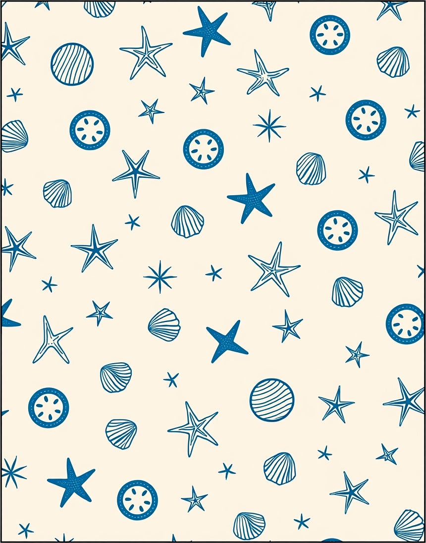 Blue Ocean Starfish Seashell Collage Rug