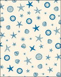Blue Ocean Starfish Seashell Collage Rug