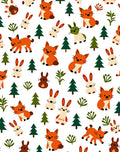 Whimsical Woodland Fox and Bunny Friends Rug
