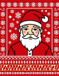 Festive Red Santa Claus Snowflakes Rug