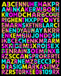Vivid Neon Alphabet Grid Rug