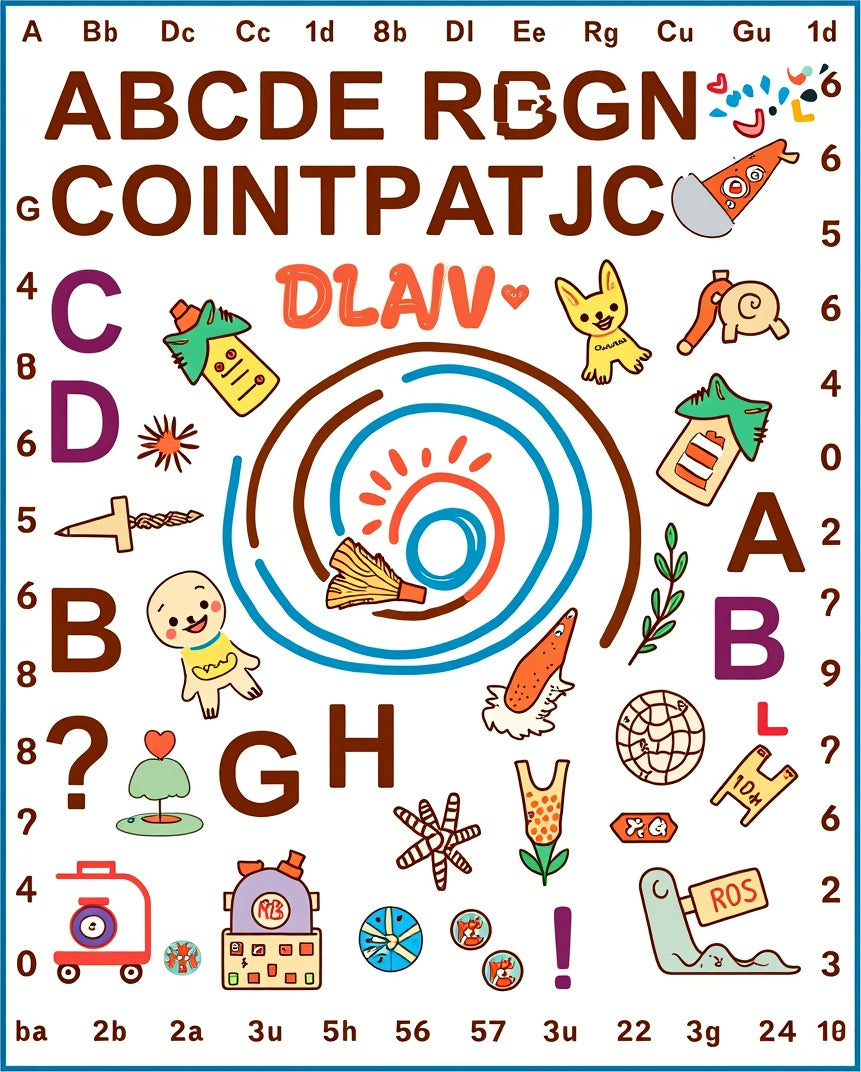 Playful Alphabet Animals and Objects Rug
