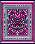 Bold Pink Geometric Labyrinth Rug