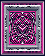 Bold Pink Geometric Labyrinth Rug