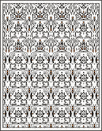 Black White Orange Floral Medallion Rug
