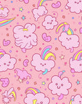 Pink Whimsical Cloud Rainbow Stars Rug