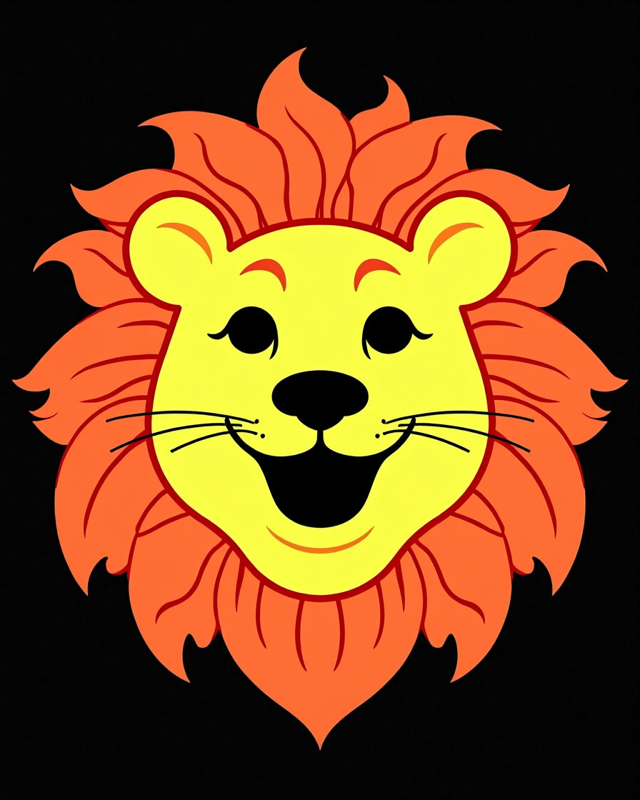 Cheerful Yellow Lion Orange Mane Rug