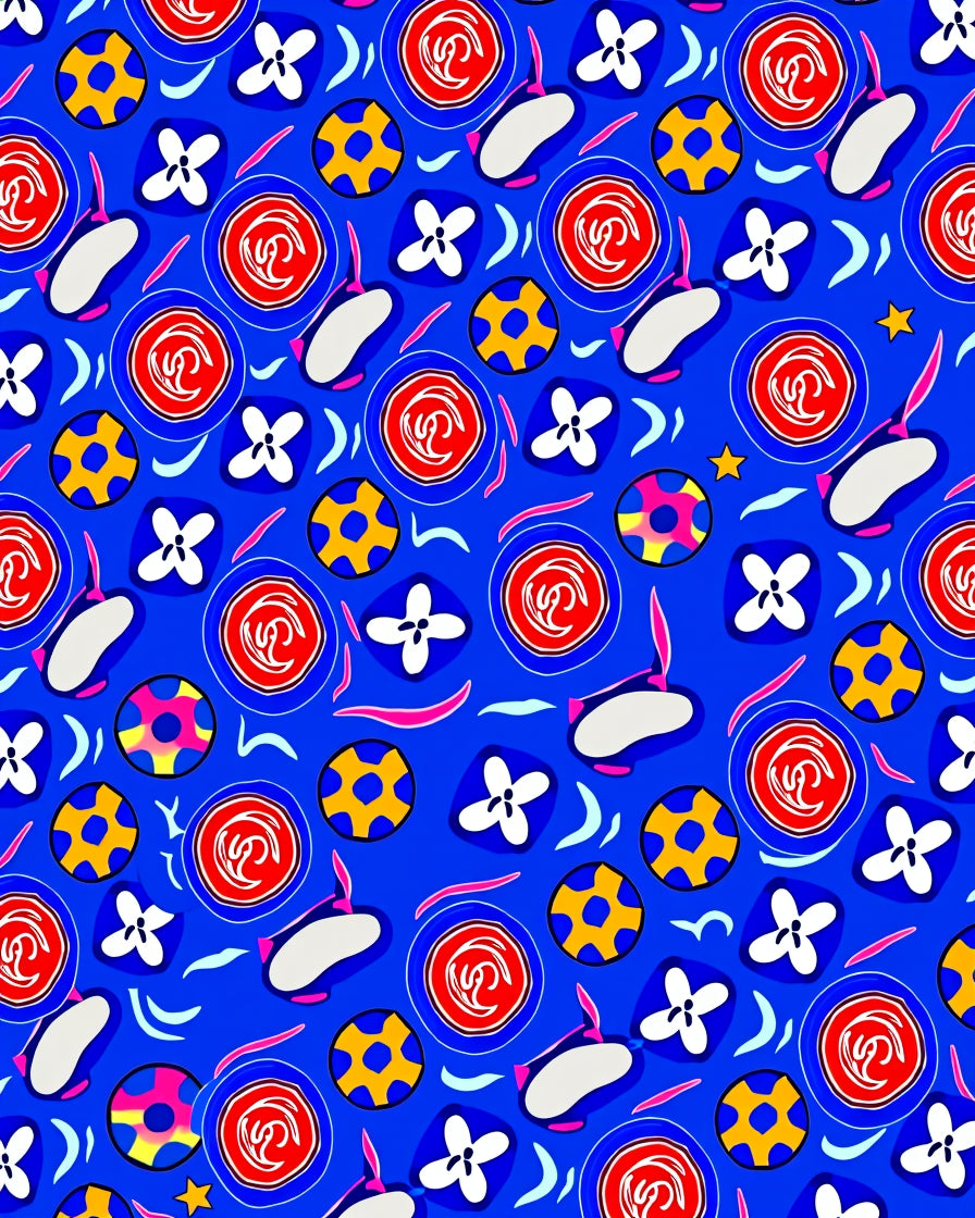 Bold Blue Abstract Shapes Rug
