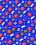 Bold Blue Abstract Shapes Rug