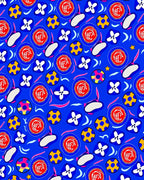 Bold Blue Abstract Shapes Rug