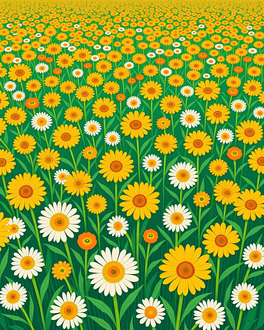 Sunflower Field Meadow Daisy Rug