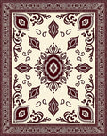 Crimson Ivory Floral Mandala Rug
