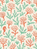 Coral and Seaweed Seascape Marine Theme Rug