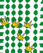 Yellow Crown Green Diamond Collage Rug