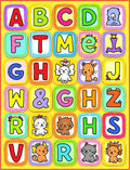Playful Alphabet Animals Colorful Squares Rug