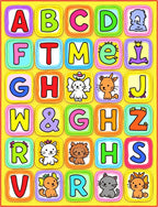 Playful Alphabet Animals Colorful Squares Rug