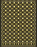 Geometric Golden Medallion Black Rug