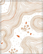 Orange Contour Lines with Acorns Rug