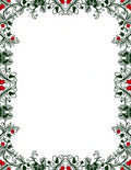 Festive Red Berry Greenery Border Rug
