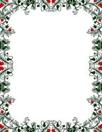 Festive Red Berry Greenery Border Rug