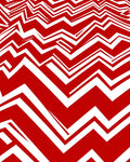 Bold Red White Jagged Lines Rug