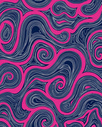 Vibrant Pink Swirl Organic Flow Rug
