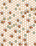 Whimsical Yellow Bee Honeycomb Artwork Rug