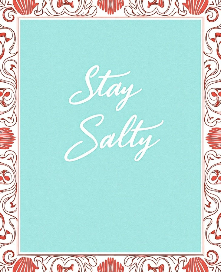 Coral Shell Border Mint Centerpiece Rug