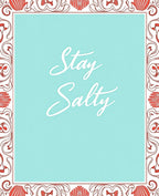 Coral Shell Border Mint Centerpiece Rug