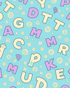 Pastel Alphabet Scatter Floral Rug