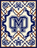 Navy Blue Ivory Medallion Collage Rug