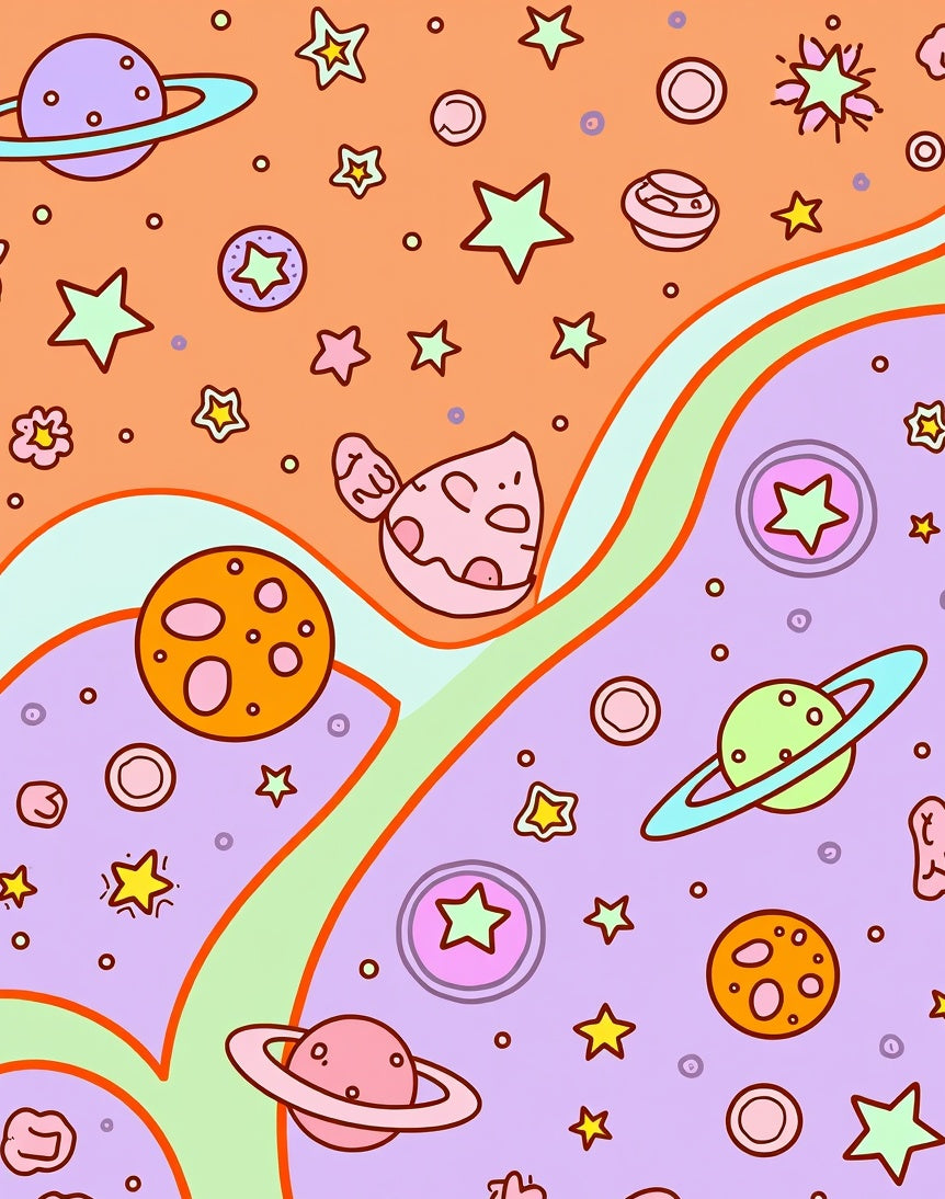 Whimsical Planet Starry Sky Rug