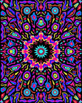 Vibrant Psychedelic Starburst Mandala Rug