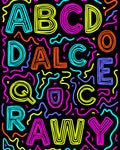 Neon Alphabet Confetti Rug