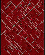 Crimson White Fissured Abstract Rug