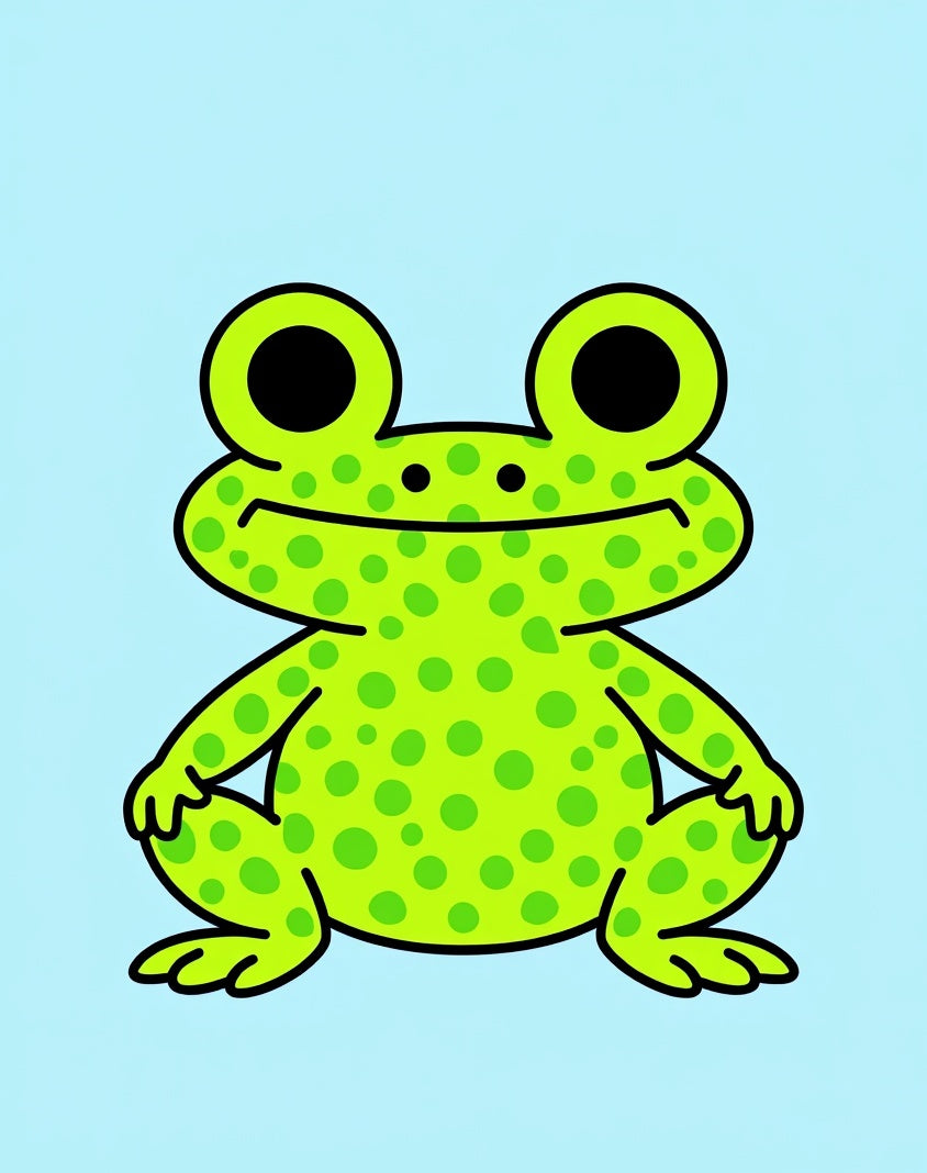 Whimsical Green Frog Spot Comical Character Rug