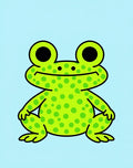 Whimsical Green Frog Spot Comical Character Rug