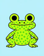 Whimsical Green Frog Spot Comical Character Rug