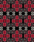 Bold Red Floral Medallion Black Rug