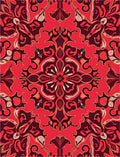 Vibrant Red Paisley Floral Medallion Rug