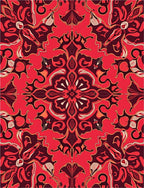 Vibrant Red Paisley Floral Medallion Rug