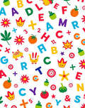 Alphabet Garden Whimsical Toy Collage Rug