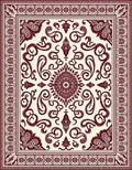 Crimson Floral Medallion Paisley Rug