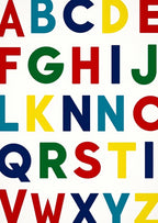 Bright Primary Color Alphabet Typography Rug
