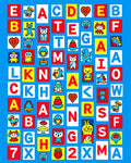 Alphabet Animals Colorful Squares Rug