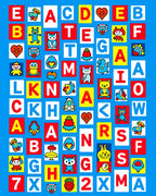 Alphabet Animals Colorful Squares Rug