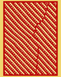 Bold Red Yellow Diagonal Script Rug