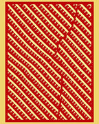 Bold Red Yellow Diagonal Script Rug