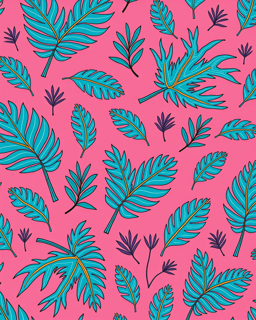 Tropical Turquoise Leaf Explosion Rug