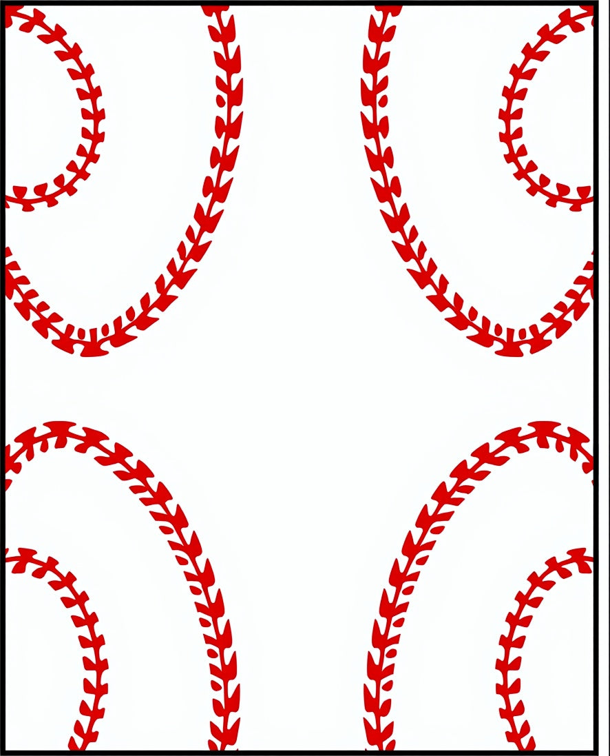 Red Baseball Stitch Graphic Rug